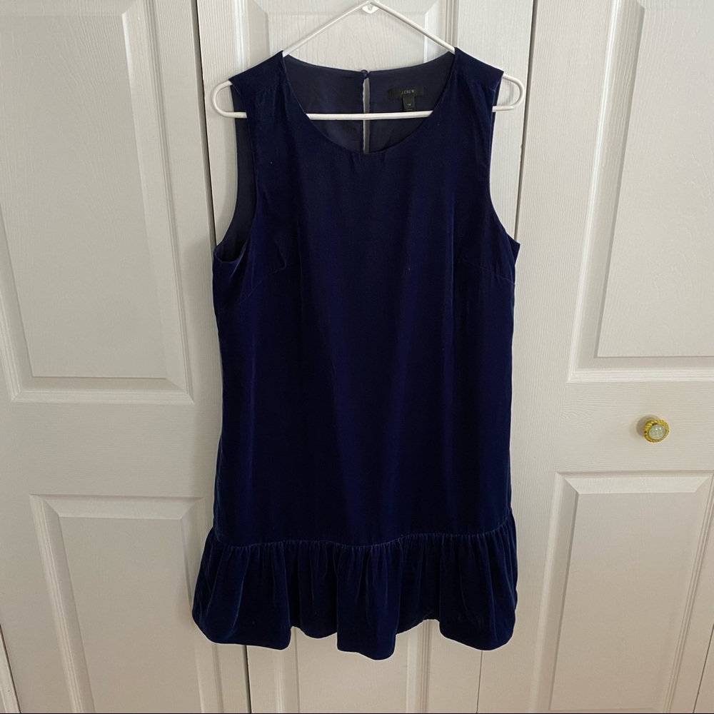 J. Crew Velvet ruffle dress